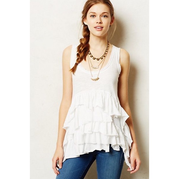 Meadow Rue Tops - Anthropologie Meadow Rue White Petticoat Tank